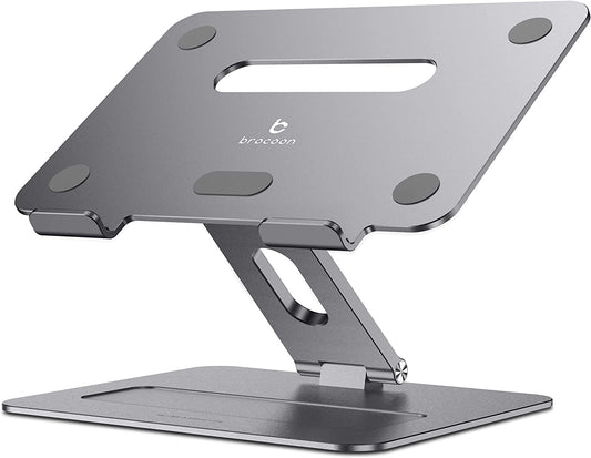 Adjustable Macbook Stand for Desk, Ergonomic Aluminum Laptop Riser with Heat-Vent, Compatible for 10-17" Laptops